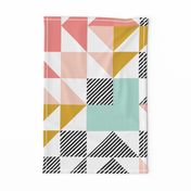 blush puzzle wholecloth // diagonal stripe