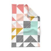 blush puzzle wholecloth // diagonal stripe