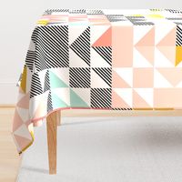 blush puzzle wholecloth // diagonal stripe