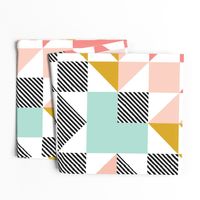 blush puzzle wholecloth // diagonal stripe