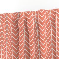 Coral Sprigs and Blooms Coordinate Chevron 3