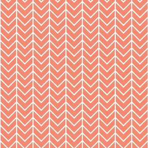 Coral Sprigs and Blooms Coordinate Chevron 3