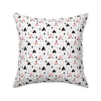 Teepee tent arrows and cactus garden cool kids geometric scandinavian style print pink girls XS