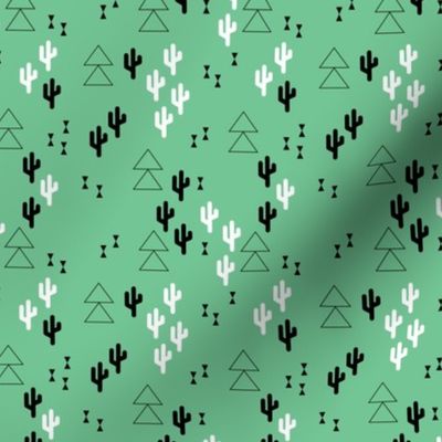 Geometric cactus scandinavian trend triangle design gender neutral green XS