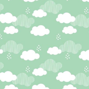 Sweet dreams scandinavian clouds for kids mint gender neutral