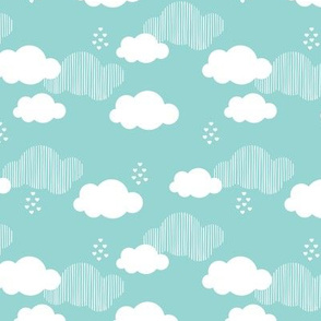 Sweet dreams scandinavian clouds for kids blue gender neutral