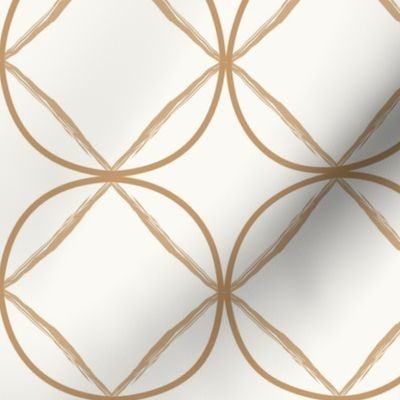 Ogee Beige Tan on Cream Circles Trellis Beige Geometric