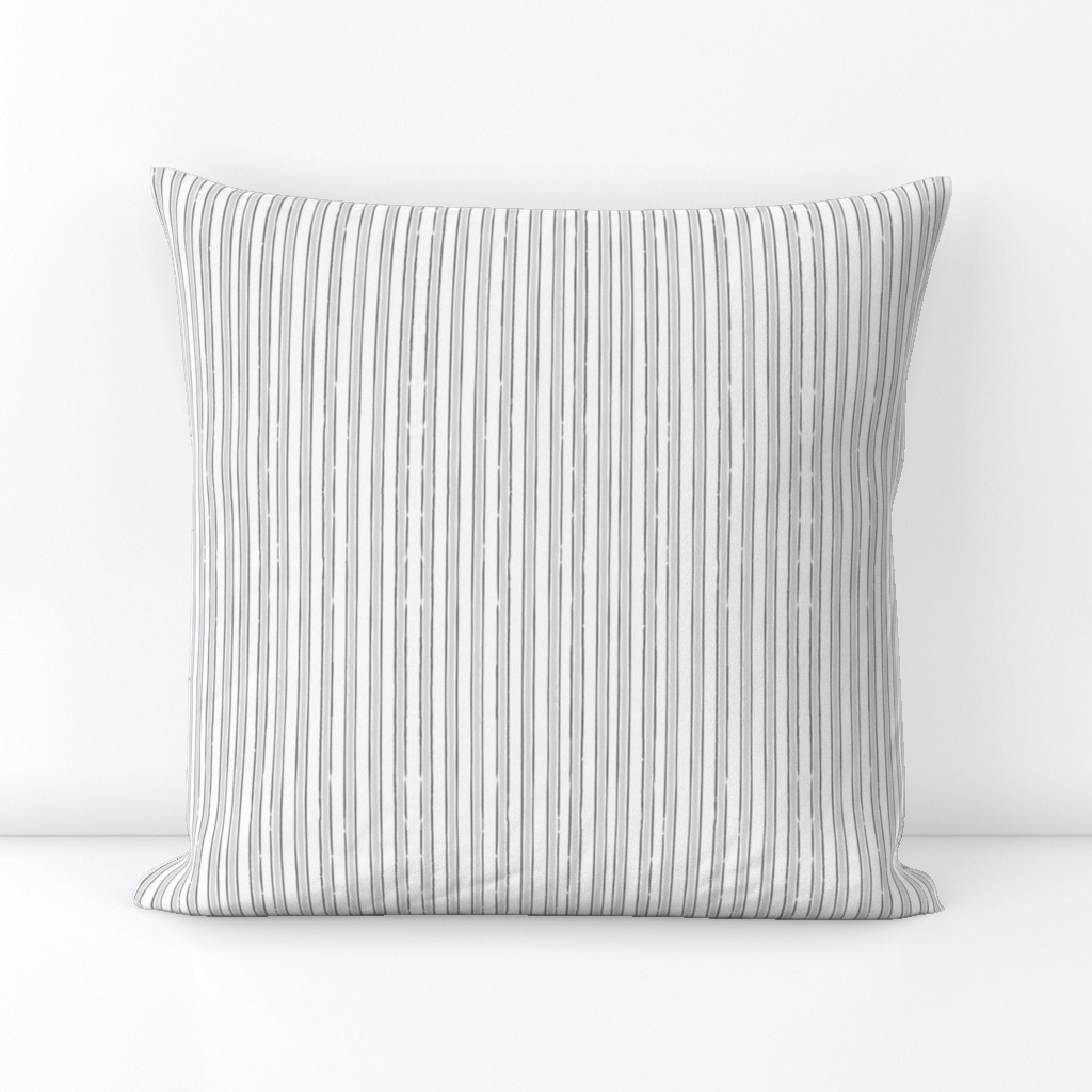 Grey French Ticking French Stripe Gray 