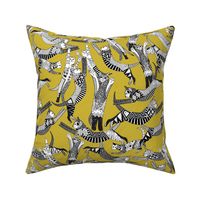 cat party ochre yellow