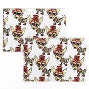 #SFDesignADay Steampunk Chihuahua, large scale, white beige tan red