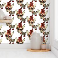 #SFDesignADay Steampunk Chihuahua, large scale, white beige tan red