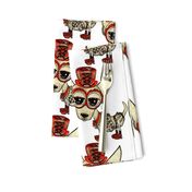#SFDesignADay Steampunk Chihuahua, large scale, white beige tan red
