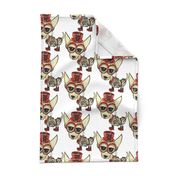 #SFDesignADay Steampunk Chihuahua, large scale, white beige tan red