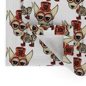 Steampunk Chihuahua, small scale, white beige tan red