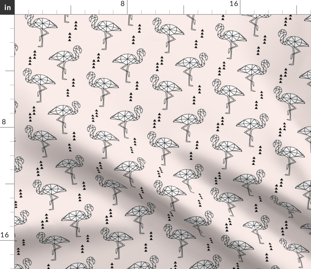 Geometric Flamingo // pale pink