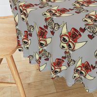 #SFDesignADay Steampunk Chihuahua grey, large scale, gray beige tan red