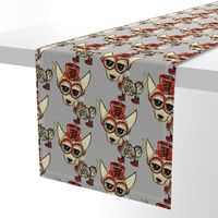 #SFDesignADay Steampunk Chihuahua grey, large scale, gray beige tan red