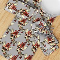 #SFDesignADay Steampunk Chihuahua grey, large scale, gray beige tan red