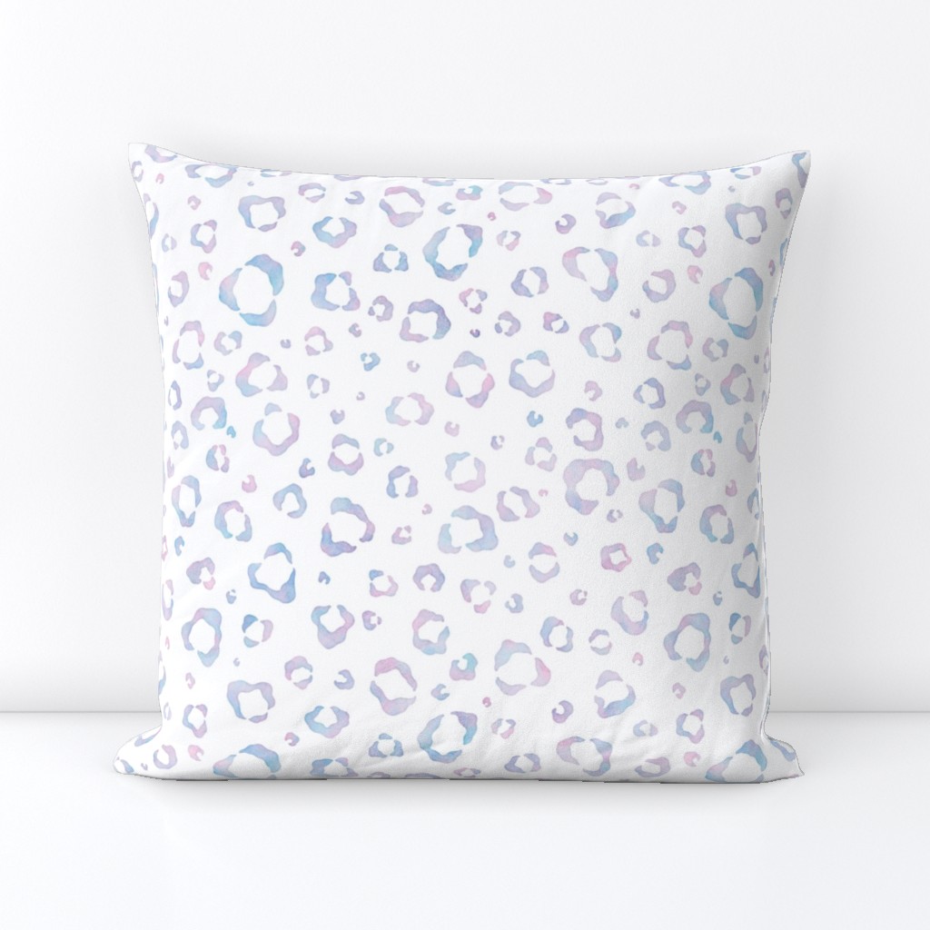 Leopard Animal Print in Cotton Candy Watercolor on White