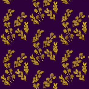 Harvest Hearts - Gold on Purple