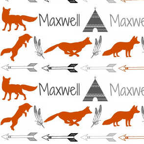 Custom Fox Name Fabric