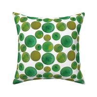 Bubbles or polkadots in green