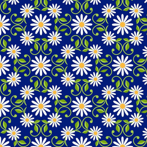 Daisy Square- blue- extra large