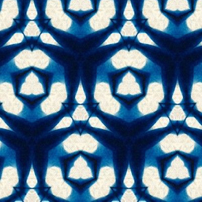 Indigo dyed hexagons