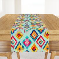 Hand Painted IKAT - aqua