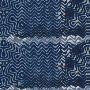 Indigo Chevron with Badges