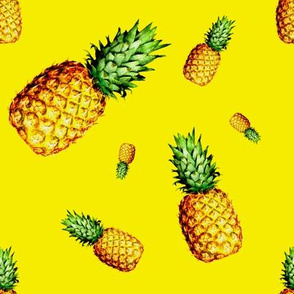 Pineapple Bright Yellow - Large Print