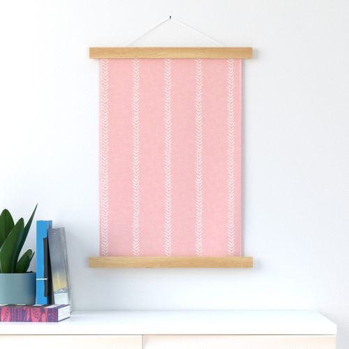 Blush linen stripe pink linen white stripe