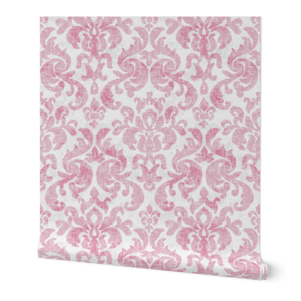 Vintage Damask in Worn Raspberry