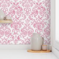 Vintage Damask in Worn Raspberry