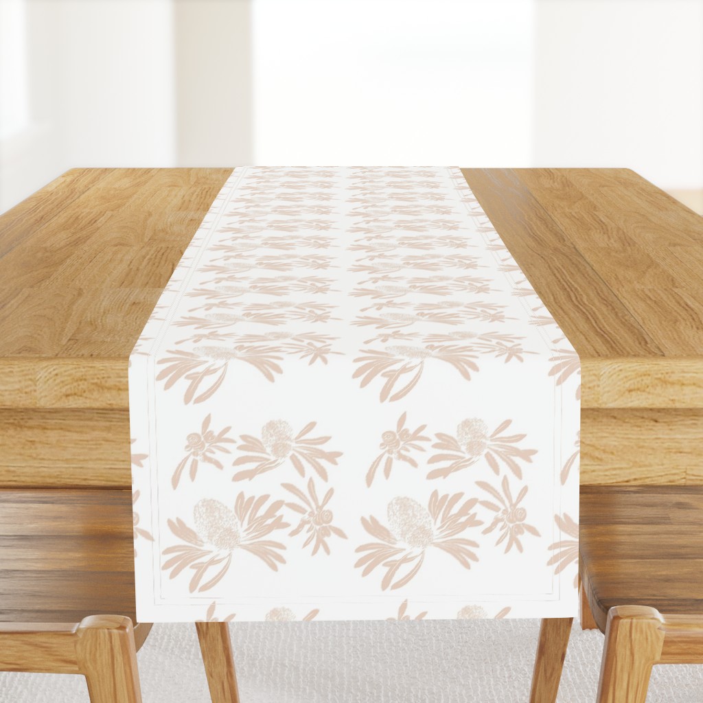 banksia floral - blush/white