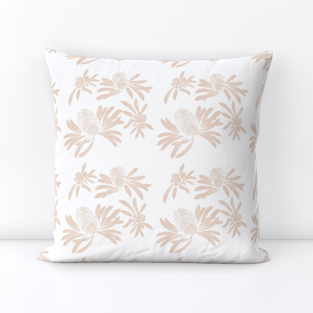 banksia floral - blush/white