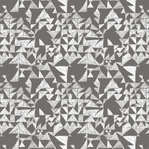 Textured mod triangles in charcoal and white