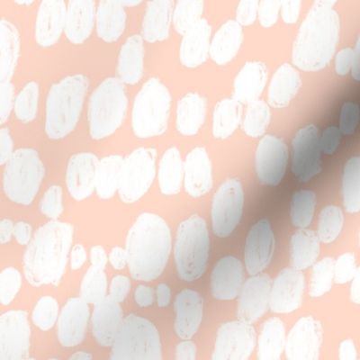 free polka dots brush stroke coral blush cream