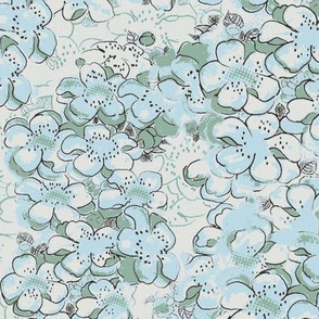 Cherry Blossom blue stylized