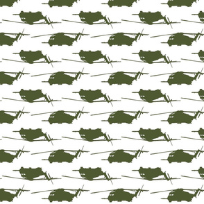 CH53 Helicopters in dark green offset pattern with white background