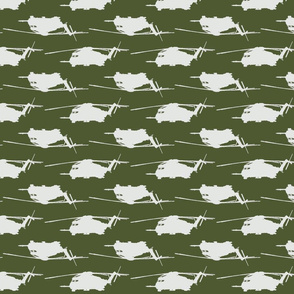 CH53 Helicopters in white offset pattern with dark green background