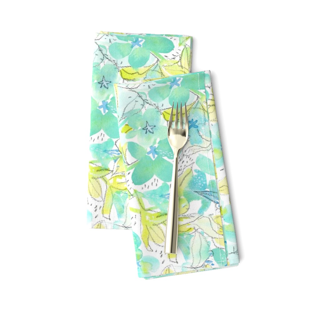 Watercolor Minty Lime Floral