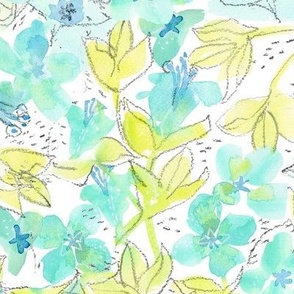 Watercolor Minty Lime Floral
