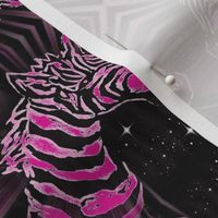 African Zebra Block print: hot pink/black Zebra on black