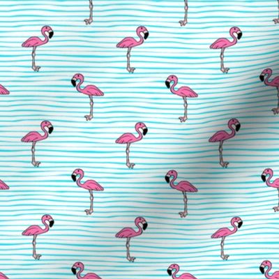 Flamingo on Stripes