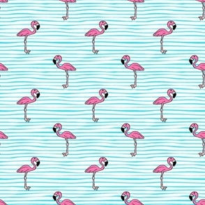 Flamingo on Stripes