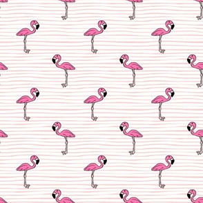 flamingo on stripes // pink