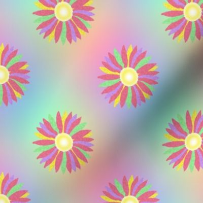 Multi_daisy_yellow_centre Rainbow