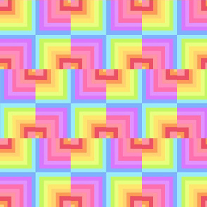 Rainbow Wonky Squares