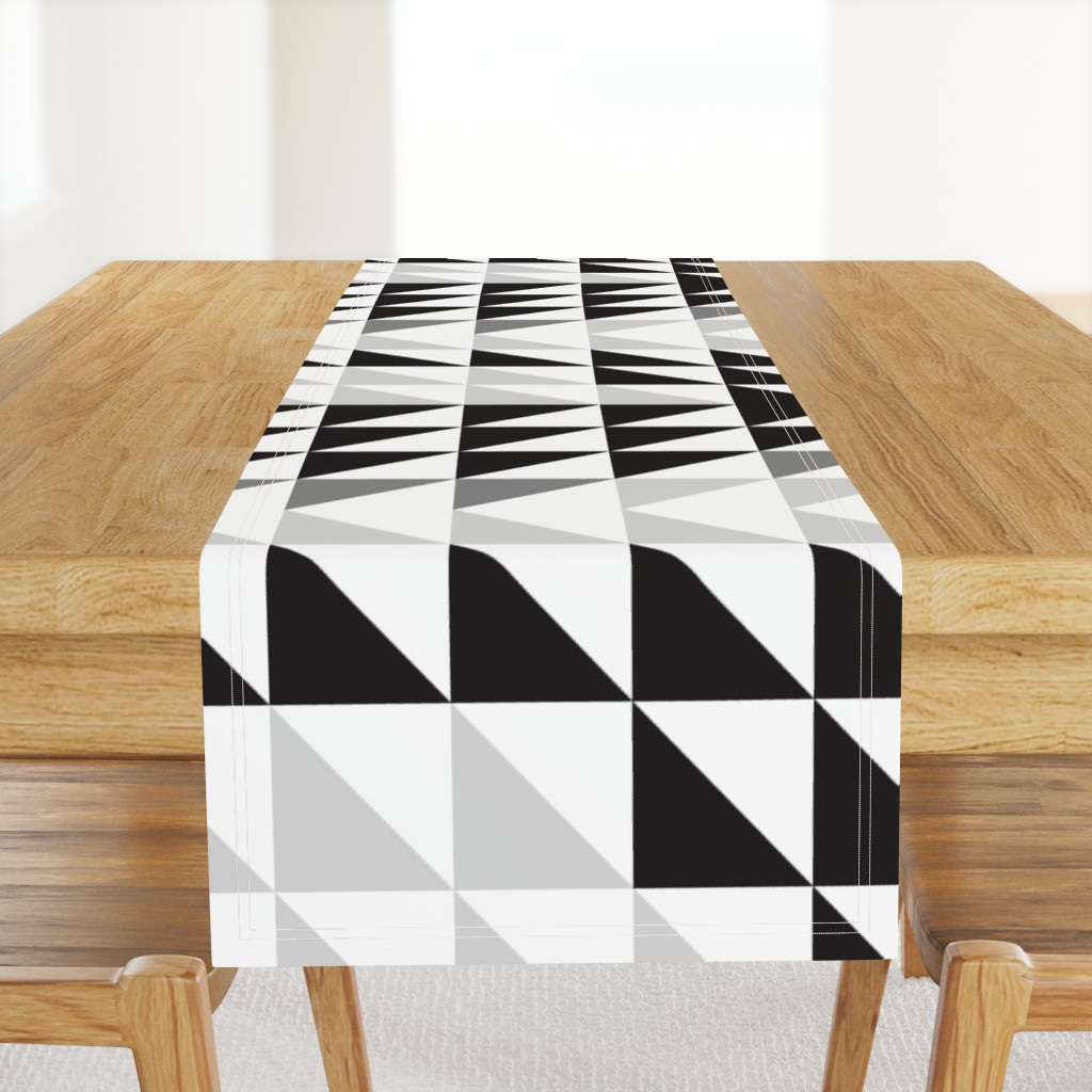 Triangle quilt top // monochrome